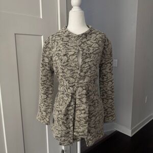 H&M size 2 grey metallic leopard print wrapped cardigan